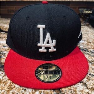 New Official LA NBA Hat black n red